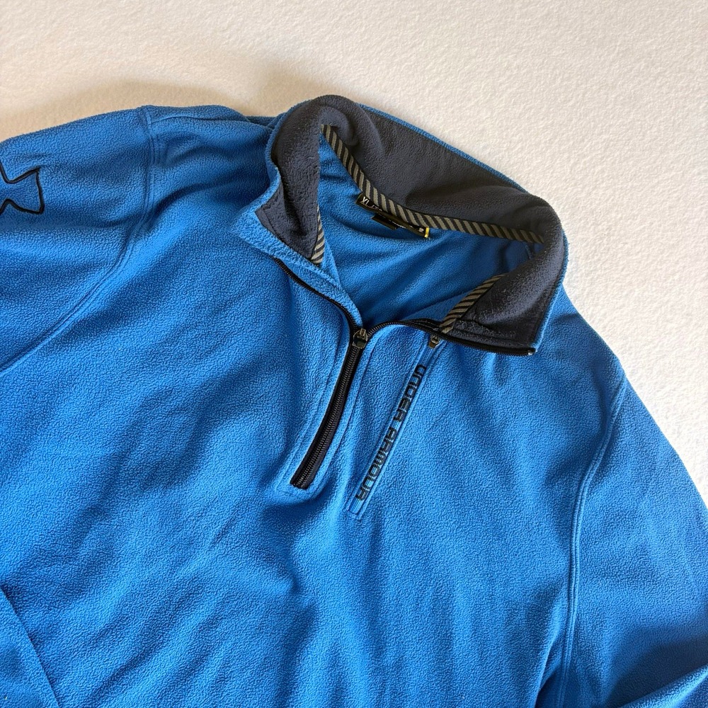 Under Armour Men's XL Fever Microfleece 1/4-Zip Pullover Mock Neck Blue